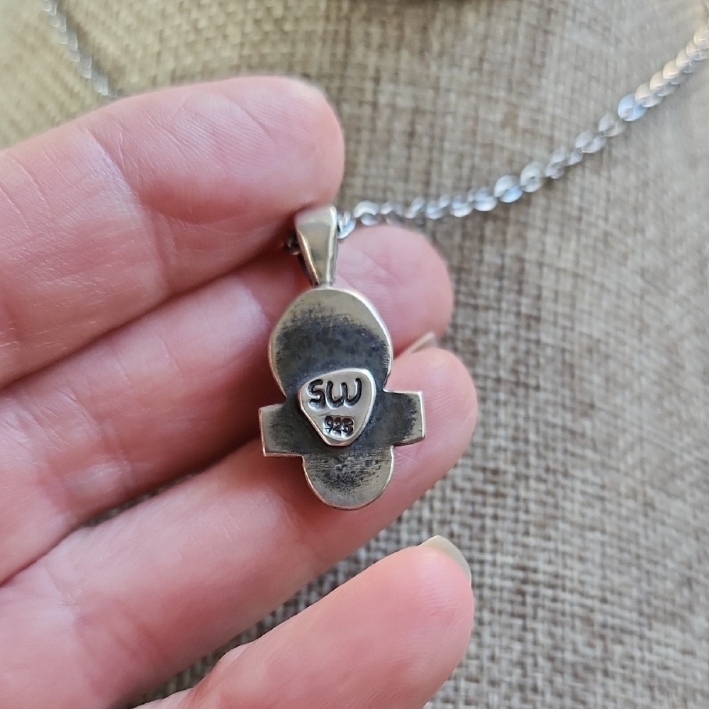 Handmade Elegant Silver Moonstone Pendant. Artisan Made Design "Balance" - Picture 2 of 7